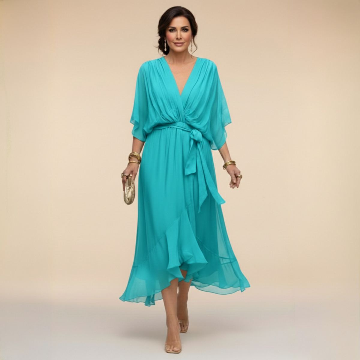 Chelsea | Chiffon V-Neck Dress