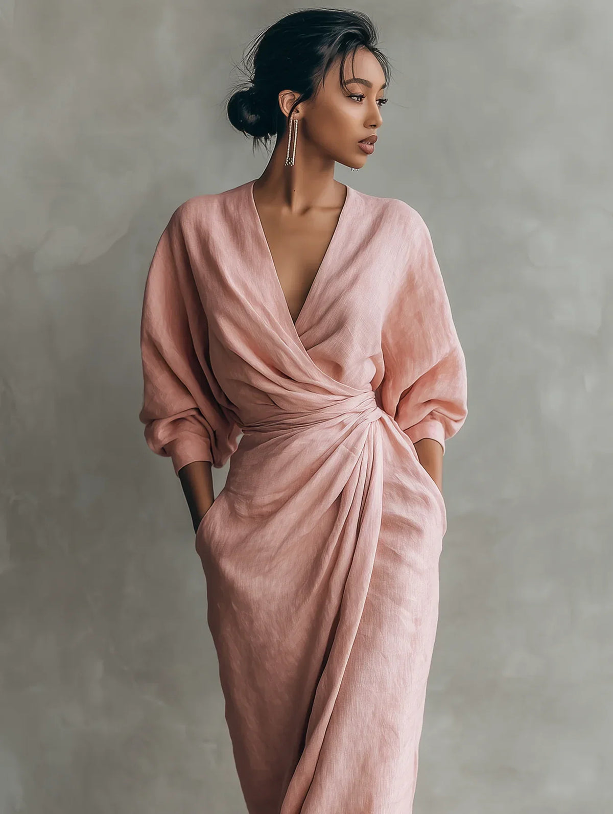 Noor | Simple V-Neck Maxi Dress