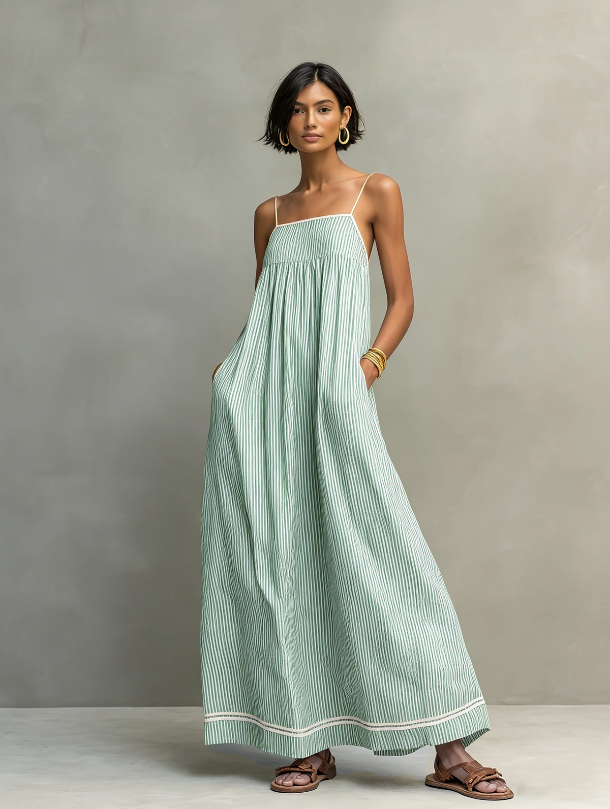 June's | Striped Maxi Dress