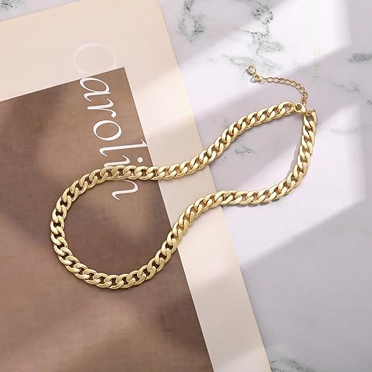 Chunky Cuban Link Necklace | Gold