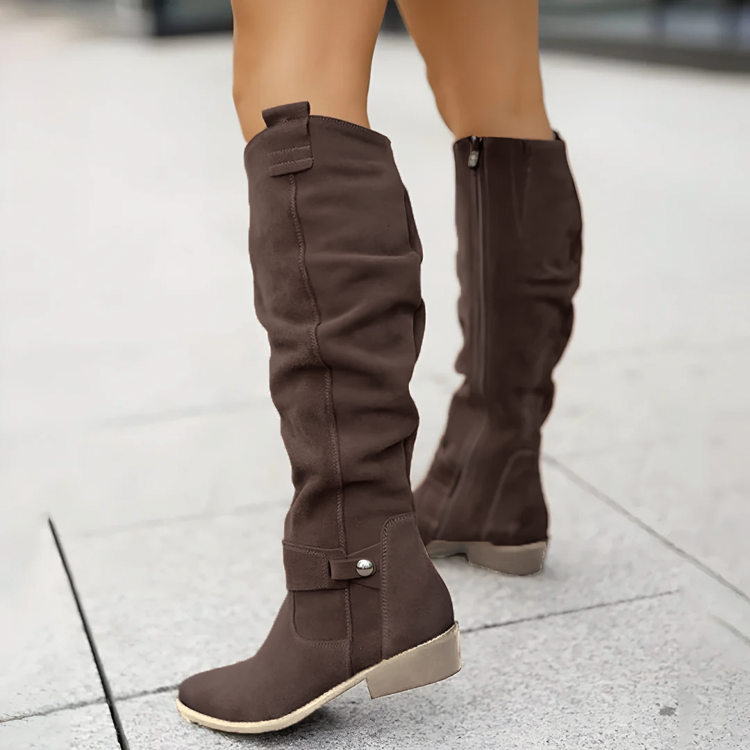 Sadie - Suede Knee Boots