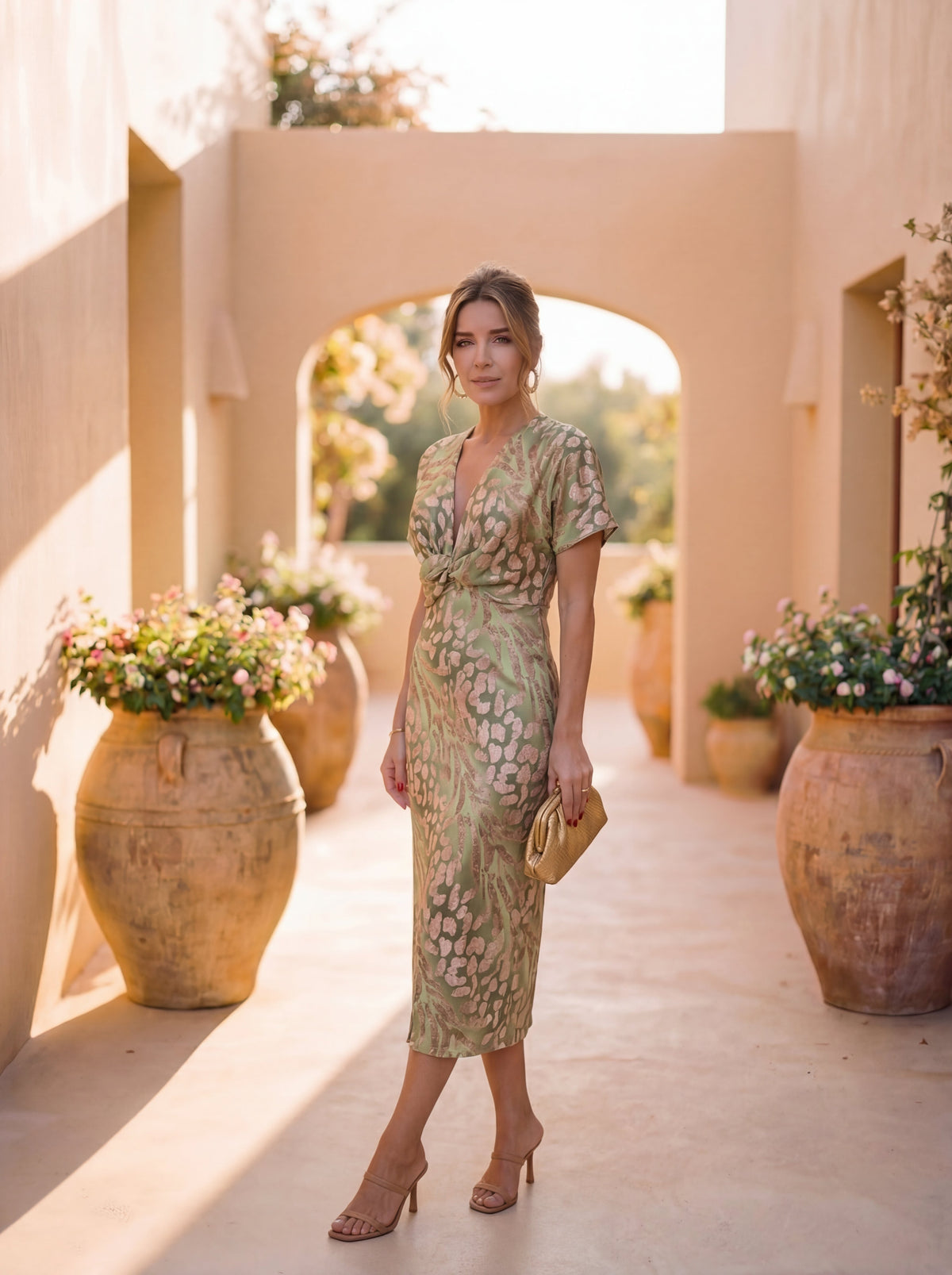 Stella - Copper Midi Dress
