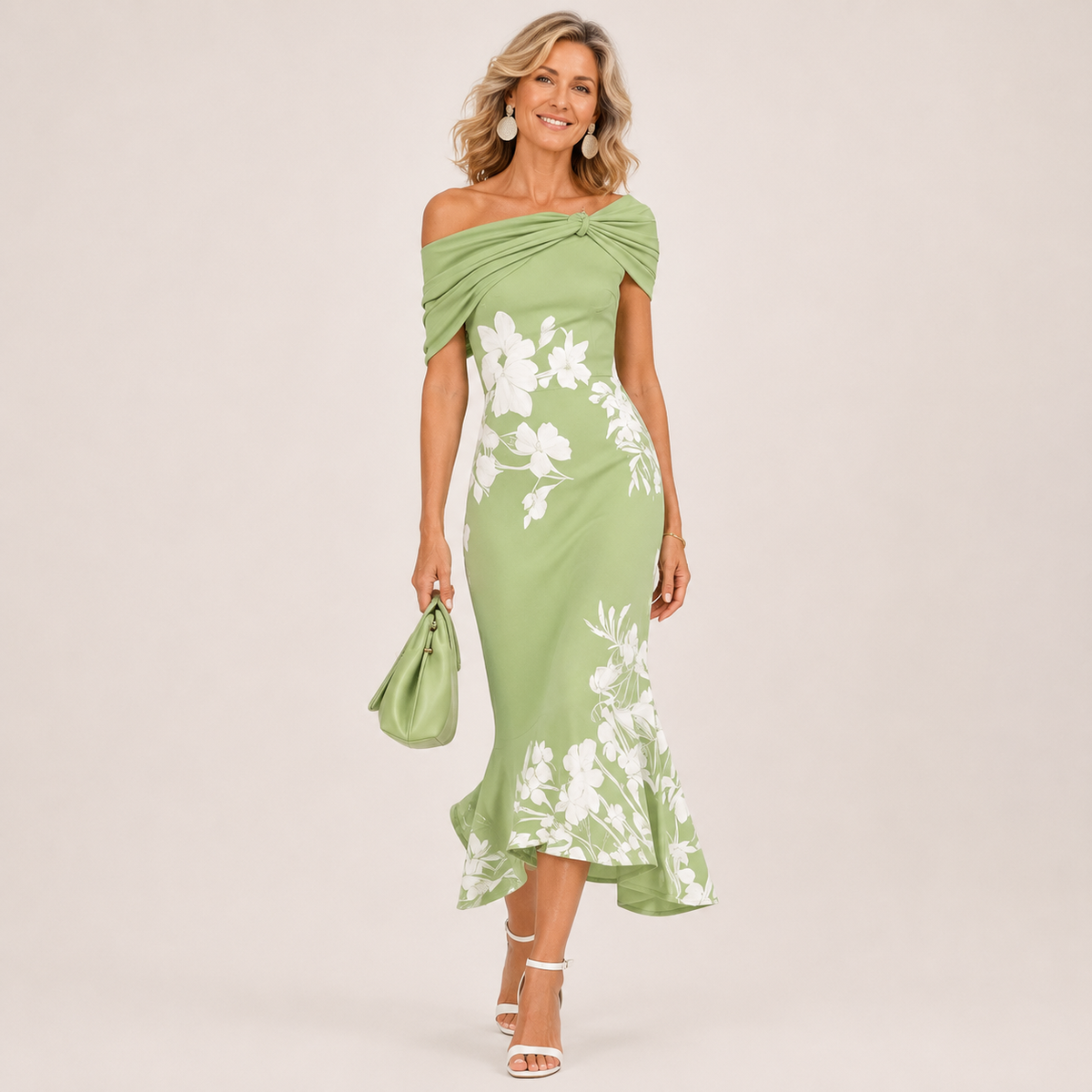 Loretta - Floral Off-Shoulder Midi Dress