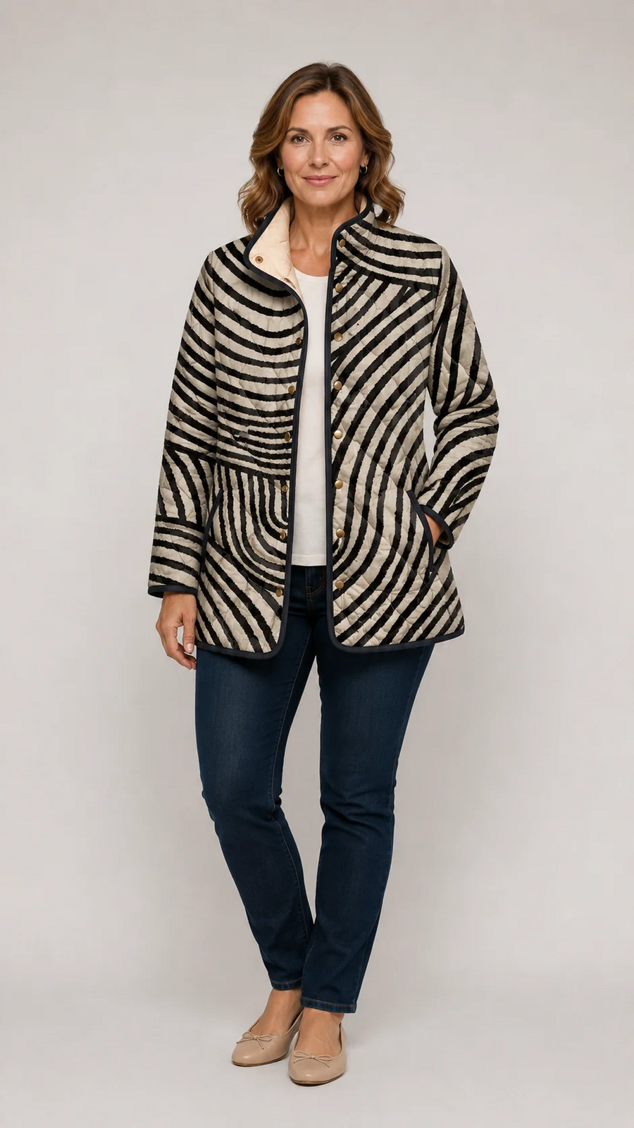 Sylvie | Circle-Print Quilted Jacket